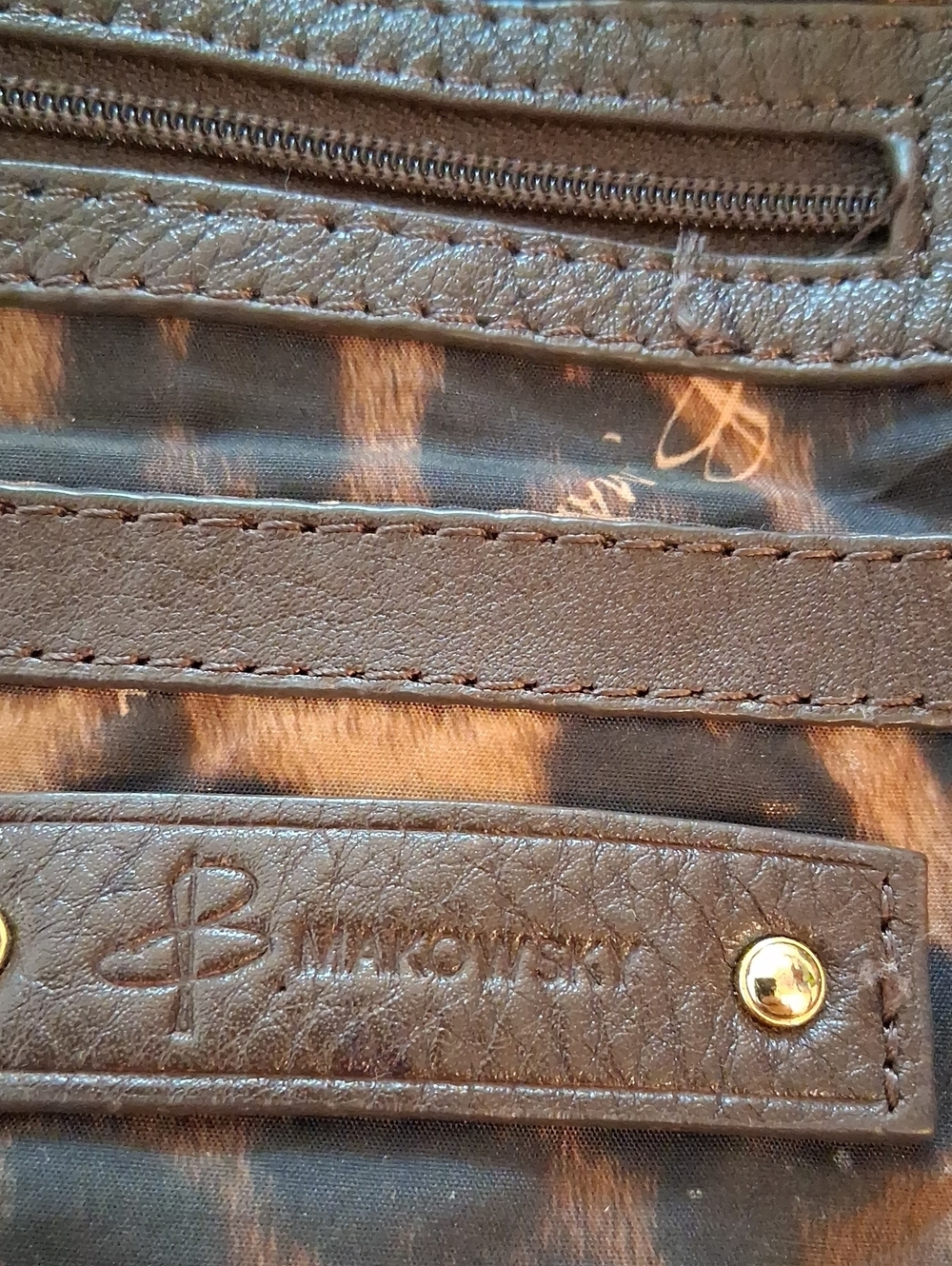 B. MAKOWSKY Vintage Brown Pebbled Leather Slouchy Shoulder Hobo Bag - Picture 7 of 11